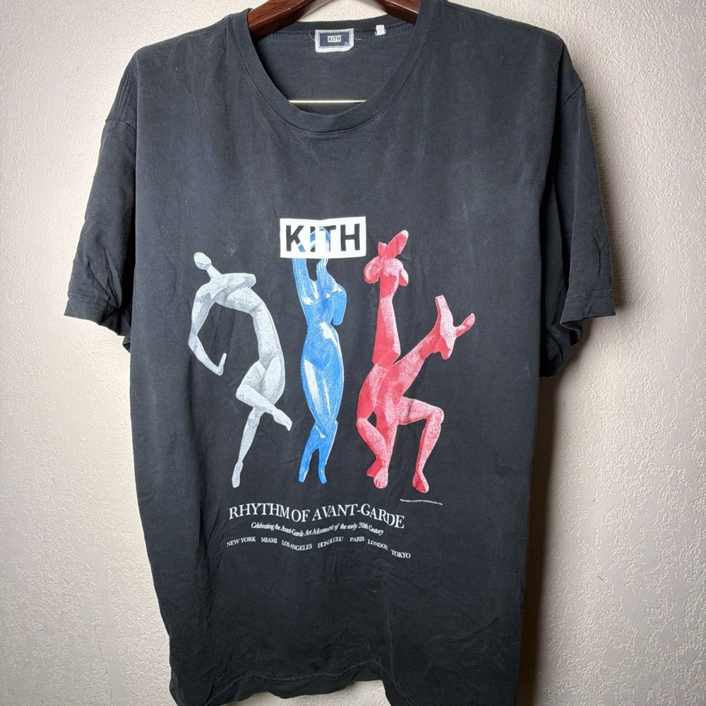 Kith Rhythm Of Avant-Garde Black Shirt‎ Large Print XL 100% Cotton Rare